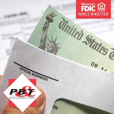 Close up of tax refund check and information